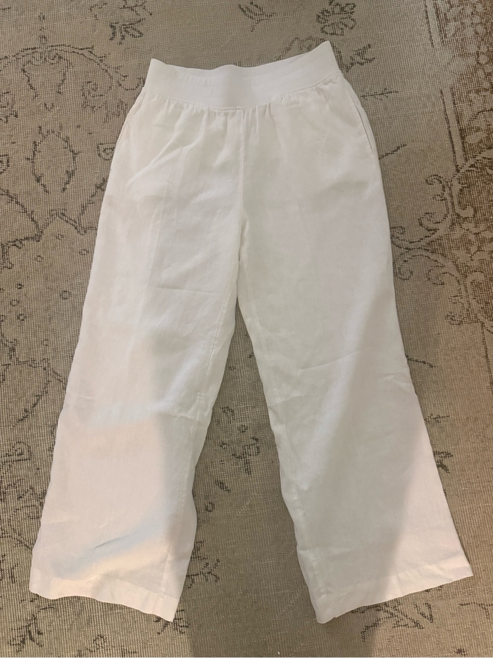 Soft Surroundings White Wide Leg Linen Pants